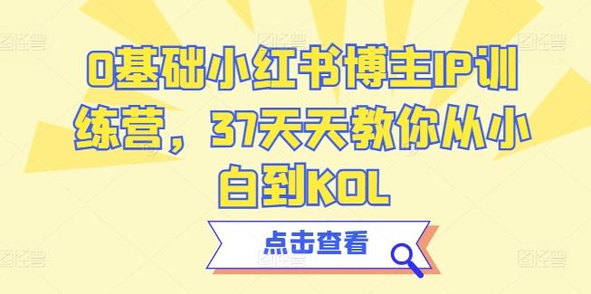 0基础小红书博主IP训练营，37天天教你从小白到KOL-云创智库