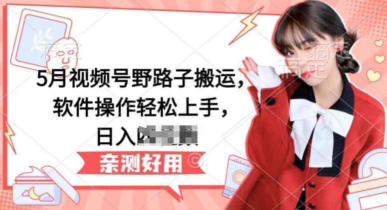 5月视频号野路子搬运，软件操作轻松上手，日入三位数【揭秘】-云创智库