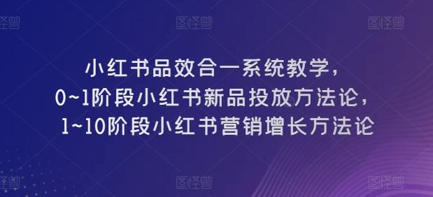 小红书品效合一系统教学，​0~1阶段小红书新品投放方法论，​1~10阶段小红书营销增长方法论-云创智库