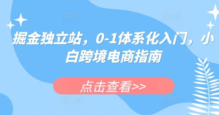 掘金独立站，0-1体系化入门，小白跨境电商指南-云创智库