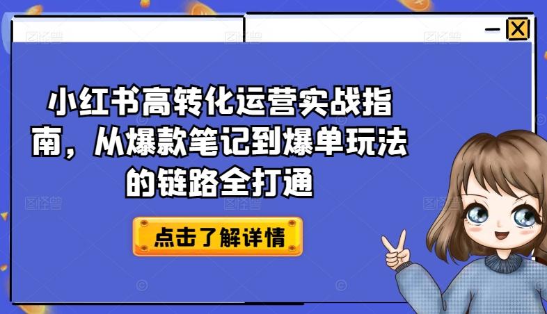 小红书高转化运营实战指南，从爆款笔记到爆单玩法的链路全打通-云创智库