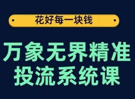 万象无界精准投流系统课，从关键词到推荐，从万象台到达摩盘，从底层原理到实操步骤-云创智库