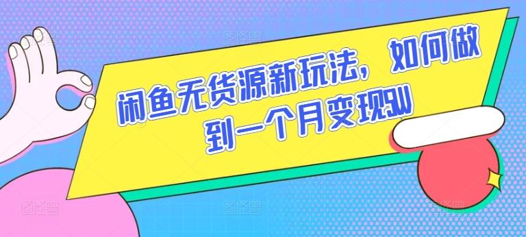 闲鱼无货源新玩法，如何做到一个月变现5W【揭秘】-云创智库