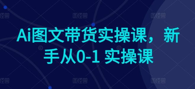 Ai图文带货实操课，新手从0-1 实操课-云创智库