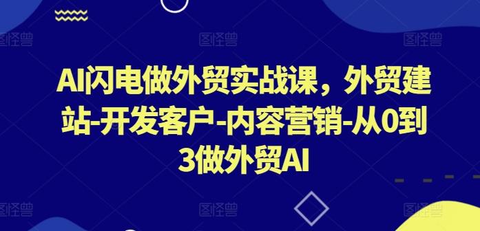 AI闪电做外贸实战课，​外贸建站-开发客户-内容营销-从0到3做外贸AI-云创智库