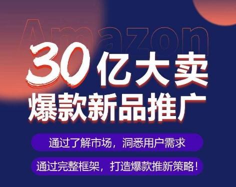 亚马逊·30亿大卖爆款新品推广，可复制、全程案例实操的爆款推新SOP-云创智库