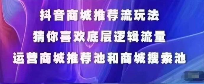 抖音商城运营课程，猜你喜欢入池商城搜索商城推荐人群标签覆盖-云创智库