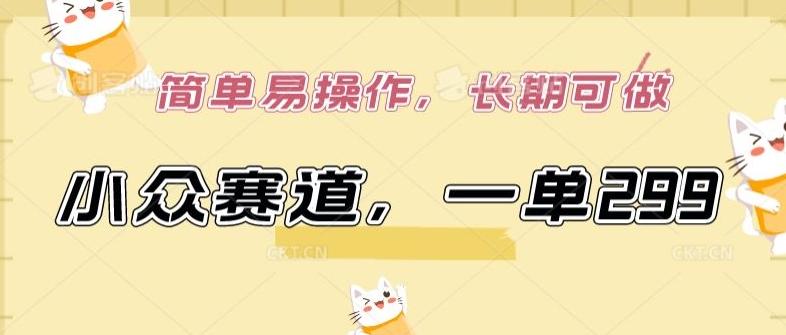 小众赛道，一单299.简单易操作，长期可做【揭秘】-云创智库