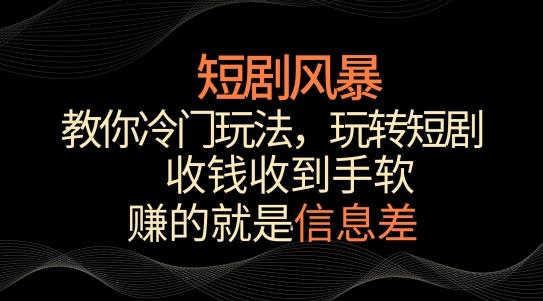 短剧风暴，教你冷门玩法，玩转短剧，收钱收到手软【揭秘】-云创智库