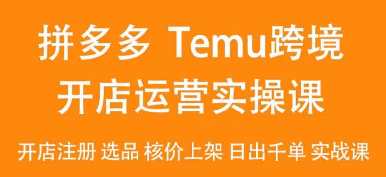 2024Temu最新玩法，Temu跨境开店运营实操课，开店注册/选品/核价上架/日出千单实战课-云创智库