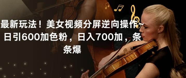 最新玩法！美女视频分屏逆向操作~日引600加色粉，日入700加，条条爆【揭秘】-云创智库