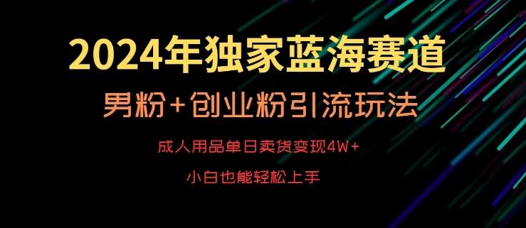 2024年独家蓝海赛道，成人用品单日卖货变现4W+，男粉+创业粉引流玩法，不愁搞不到流量【揭秘】-云创智库