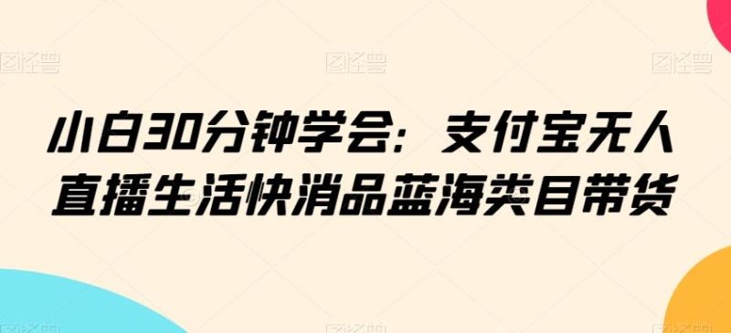 小白30分钟学会：支付宝无人直播生活快消品蓝海类目带货【揭秘】-云创智库