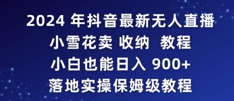 2024年抖音最新无人直播小雪花卖收纳教程，小白也能日入900+落地实操保姆级教程【揭秘】-云创智库