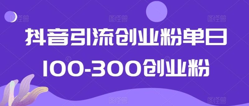 抖音引流创业粉单日100-300创业粉【揭秘】-云创智库