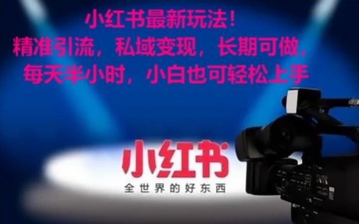 小红书最新玩法！精准引流，私域变现，长期可做，每天半小时，小白也可轻松上手【揭秘】-云创智库