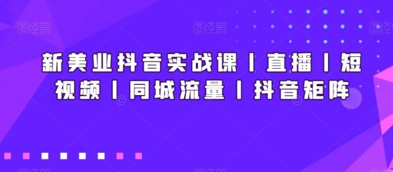 新美业抖音实战课丨直播丨短视频丨同城流量丨抖音矩阵-云创智库