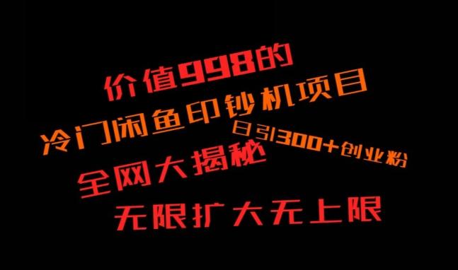 闲鱼流量印钞机项目大揭秘，日引300+创业粉，保姆级实操教程-云创智库