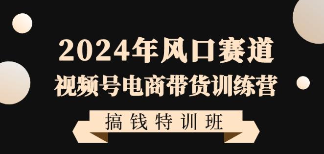 2024年风口赛道视频号电商带货训练营搞钱特训班，带领大家快速入局自媒体电商带货-云创智库