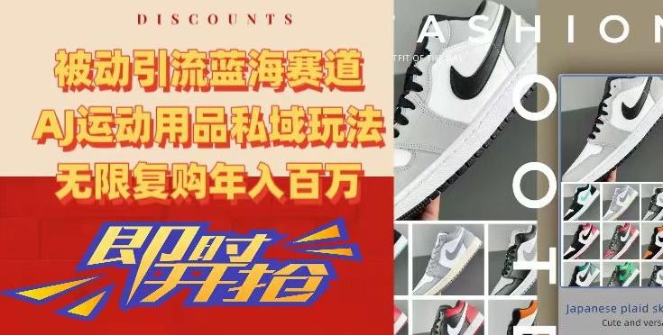 被动引流蓝海赛道，AJ运动用品私域玩法，无限复购年入百万【揭秘】-云创智库