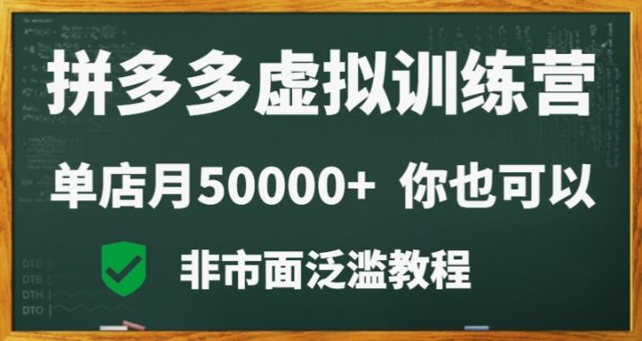 拼多多虚拟电商训练营月入30000+你也行，暴利稳定长久，副业首选-云创智库