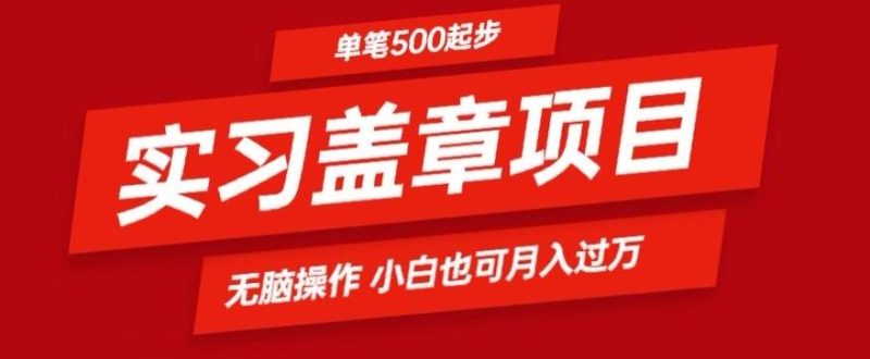 实习代盖章项目一单500起普通人可落地项目小白也可轻易上手-云创智库
