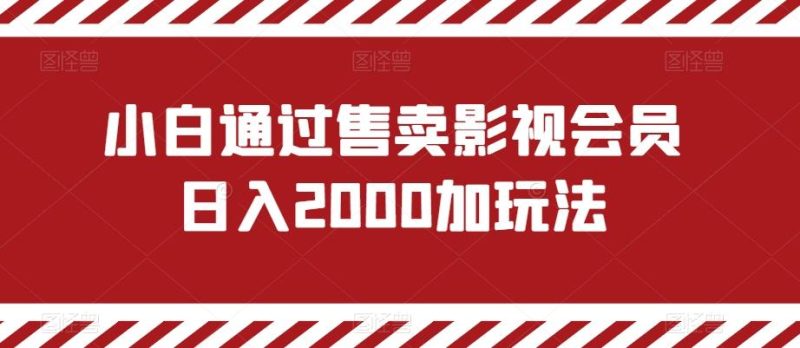 小白通过售卖影视会员日入2000加玩法-云创智库
