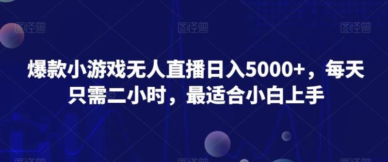 爆款小游戏无人直播日入5000+，每天只需二小时，最适合小白上手-云创智库