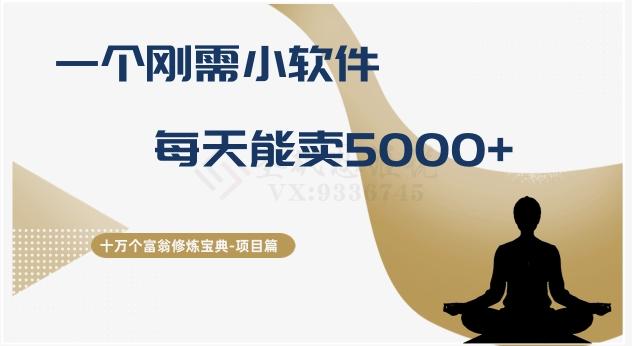 十万个富翁修炼宝典之17.一个刚需小软件，每天能卖5000+-云创智库