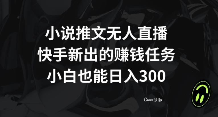 小说推文无人直播，快手新出的赚钱任务，小白也能日入300+【揭秘】-云创智库