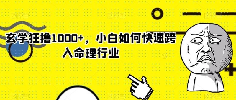 玄学狂撸1000+，小白如何快速跨入命理行业-云创智库