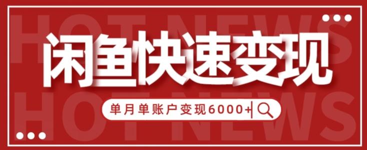 【新手项目】小白快速在闲鱼单月单账号变现6000+的秘密-云创智库