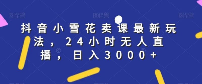 抖音小雪花卖课最新玩法，24小时无人直播，日入3000+【揭秘】-云创智库
