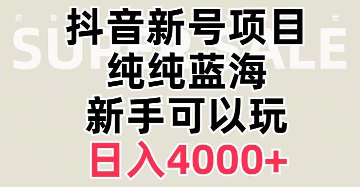 抖音蓝海赛道，必须是新账号，日入4000+【揭秘】-云创智库
