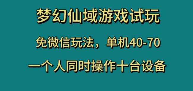 梦幻仙域游戏试玩，免微信玩法，单机40-70，一个人同时操作十台设备【揭秘】-云创智库