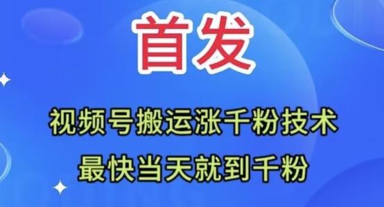 全网首发：视频号无脑搬运涨千粉技术，最快当天到千粉【揭秘】-云创智库