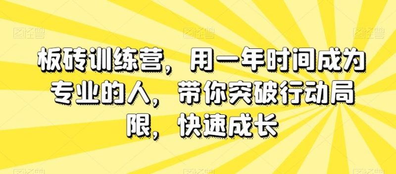 板砖训练营，用一年时间成为专业的人，带你突破行动局限，快速成长-云创智库