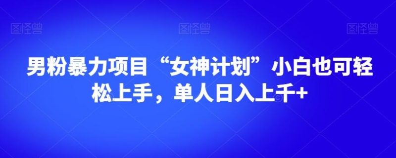 男粉暴力项目“女神计划”小白也可轻松上手，单人日入上千+【揭秘】-云创智库
