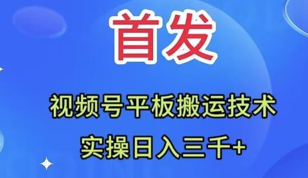 全网首发：视频号平板搬运技术，实操日入三千＋-云创智库