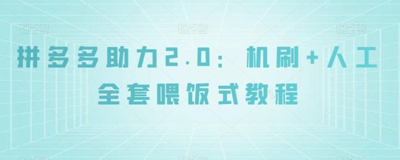 拼多多助力2.0：机刷+人工全套喂饭式教程【揭秘】-云创智库