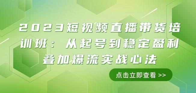 2023短视频直播带货培训班：从起号到稳定盈利叠加爆流实战心法（11节课）-云创智库