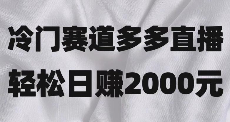 冷门赛道拼多多直播，简单念稿子，日收益2000＋【揭秘】-云创智库