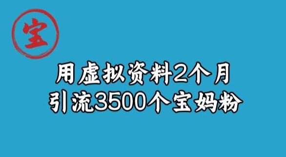 宝哥虚拟资料项目，2个月引流3500个宝妈粉-云创智库