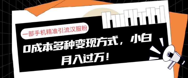 一部手机精准引流汉服粉，0成本多种变现方式，小白月入过万！-云创智库