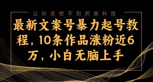 最新文案号暴力起号教程，10条作品涨粉近6万，小白无脑上手-云创智库