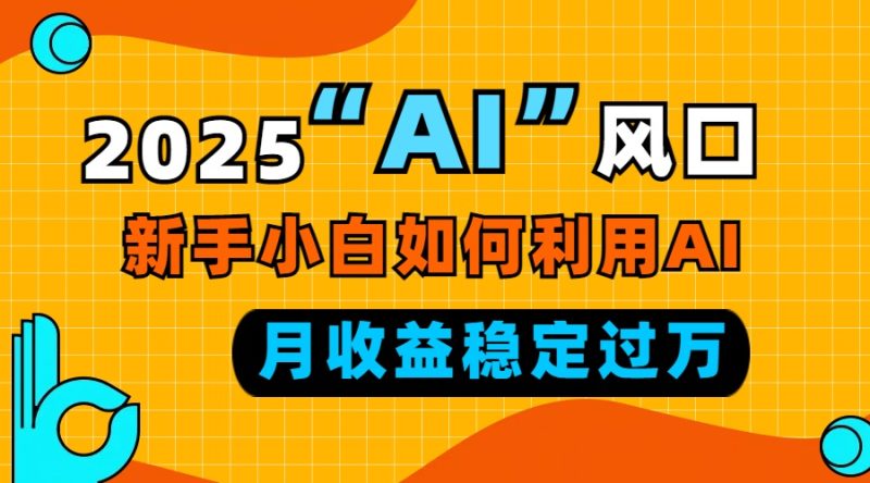2025“ AI ”风口，新手小白如何利用ai，每月收益稳定过万-云创智库