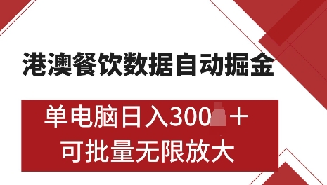 港澳数据全自动掘金，单电脑日入5张，可矩阵批量无限操作【仅揭秘】-云创智库