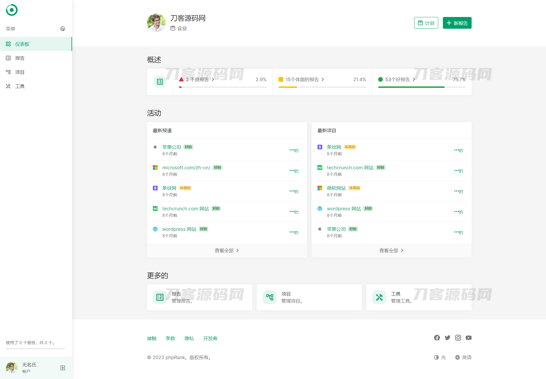 网站SEO报告和代码工具平台系统源码-云创智库