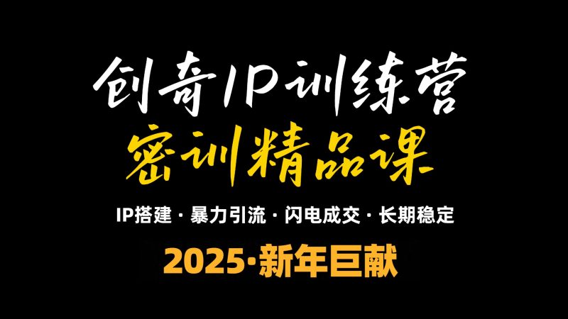 2025年“知识付费IP训练营”小白避坑年赚百万，暴力引流，闪电成交-云创智库