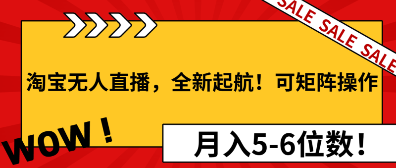 淘宝无人直播，全新起航！可矩阵操作，月入5-6位数！-云创智库